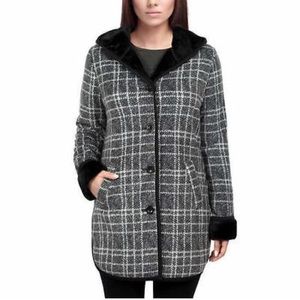 Ike Behar Plush lined Faux Fur Hooded Coat